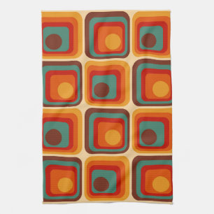 Mitte der 70er Retro Vintage Stil geometrisches De Geschirrtuch