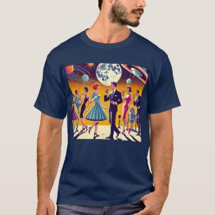 Mitte des Jahrhunderts 60er Jahre Space Age Cockta T-Shirt