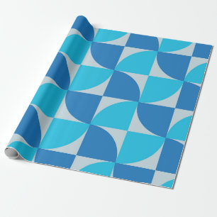 Mitte des Jahrhunderts Abstrakte Blau und Türkis M Geschenkpapier