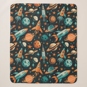 Mitte des Jahrhunderts Atomarer Raum Orange Teal P Sherpadecke