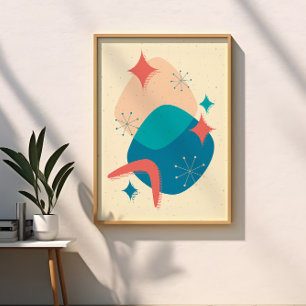 Mitte des Jahrhunderts Atomzeitalter Stern Bumeran Poster