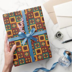 Mitte des Jahrhunderts Diamant Quadrat Geometrisch Geschenkpapier