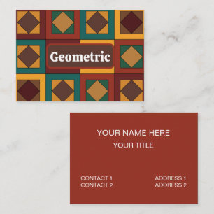 Mitte des Jahrhunderts Diamant-Quadrat-Geometrisch Visitenkarte