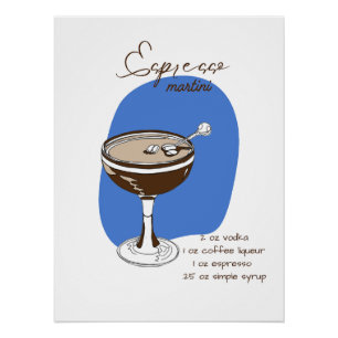 Mitte des Jahrhunderts Espresso Martini Bar Art Po Poster