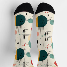 Mitte des Jahrhunderts farbenfrohes geometrisches Socken