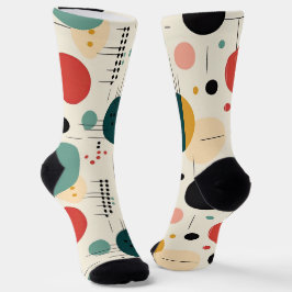 Mitte des Jahrhunderts farbenfrohes geometrisches Socken