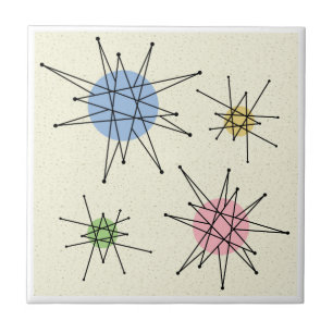 Mitte des Jahrhunderts Franciscan Sternexplosion 3 Fliese