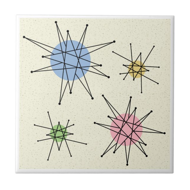 Mitte des Jahrhunderts Franciscan Sternexplosion 3 Fliese (Vorderseite)