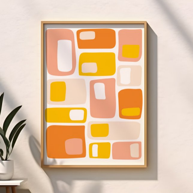 Mitte des Jahrhunderts: Funky Geometric Formen Ora Poster (Von Creator hochgeladen)