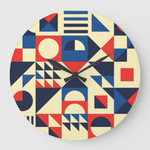 Mitte des Jahrhunderts Geometrisch: Funky Retro-Mu Große Wanduhr
