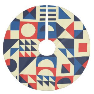 Mitte des Jahrhunderts Geometrisch: Funky Retro-Mu Polyester Weihnachtsbaumdecke