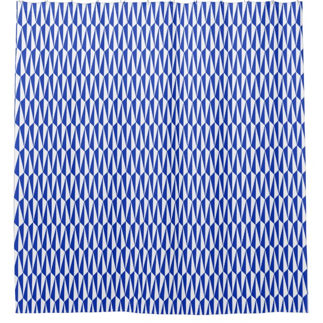 Mitte des Jahrhunderts geometrisch, Kobaltblau und Duschvorhang (Vorderseite)