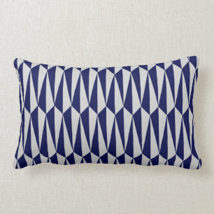 Mitte des Jahrhunderts geometrisch, Marineblau und Lendenkissen