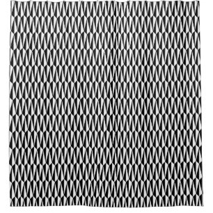 Mitte des Jahrhunderts geometrisch, Schwarzweiss Duschvorhang
