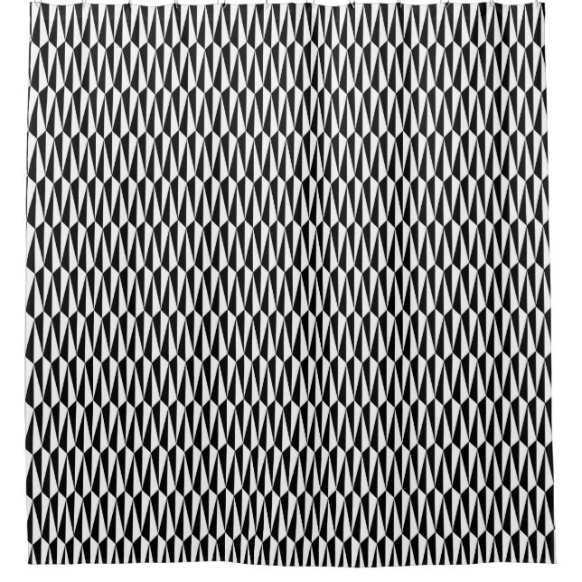 Mitte des Jahrhunderts geometrisch, Schwarzweiss Duschvorhang (Vorderseite)