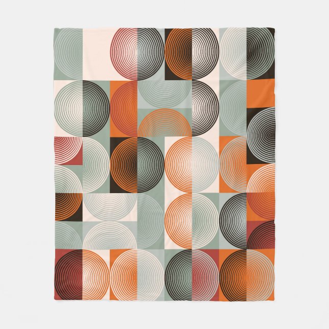 Mitte des Jahrhunderts geometrisches, abstraktes f Fleecedecke (Vorderseite)