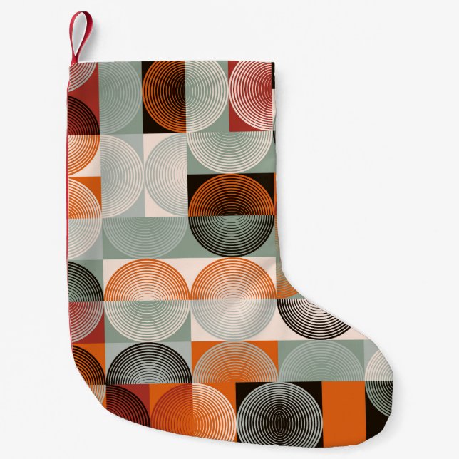 Mitte des Jahrhunderts geometrisches, abstraktes f Kleiner Weihnachtsstrumpf (Vorderseite)