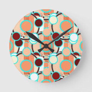 Mitte des Jahrhunderts Geometrisches Muster Runde Wanduhr