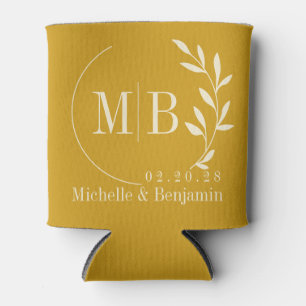 Mitte-des-Jahrhunderts Gold-Ocker-Blatt-Hochzeitsm Dosenkühler