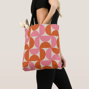 Mitte des Jahrhunderts Halbkreise Rosa und Orange  Tasche