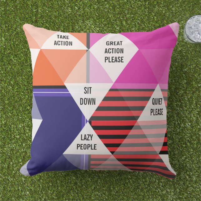 Mitte des Jahrhunderts inspirierte bunte motiviere Kissen (Gras)