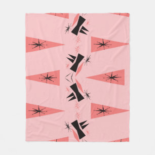 Mitte des Jahrhunderts modern: rosa Korallenmuster Fleecedecke