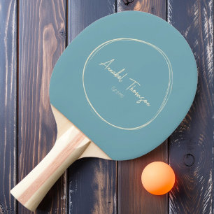 Mitte des Jahrhunderts Modern Warmes Aqua-Nachmitt Tischtennis Schläger