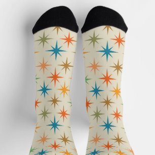 Mitte des Jahrhunderts moderne farbenfrohe atomare Socken