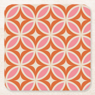 Mitte des Jahrhunderts Moderne geometrische Muster Rechteckiger Pappuntersetzer