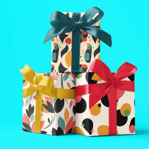 Mitte des Jahrhunderts Moderne  Geschenkpapier Set