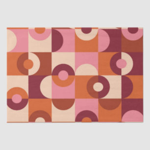 Mitte des Jahrhunderts moderne Halbkreise Rosa und Seidenpapier