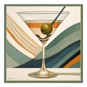 Mitte des Jahrhunderts Moderne Martini Cocktail St Fotodruck