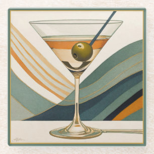 Mitte des Jahrhunderts Moderne Martini Cocktail St Glasuntersetzer