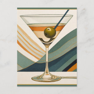 Mitte des Jahrhunderts Moderne Martini Cocktail St Postkarte