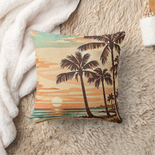 Mitte des Jahrhunderts moderne Strand Hawaii Sonne Kissen