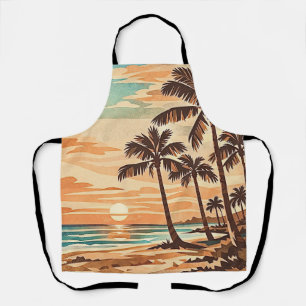 Mitte des Jahrhunderts moderne Strand Hawaii Sonne Schürze