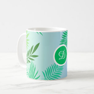 mitte des Jahrhunderts moderne tropische Blätter b Kaffeetasse