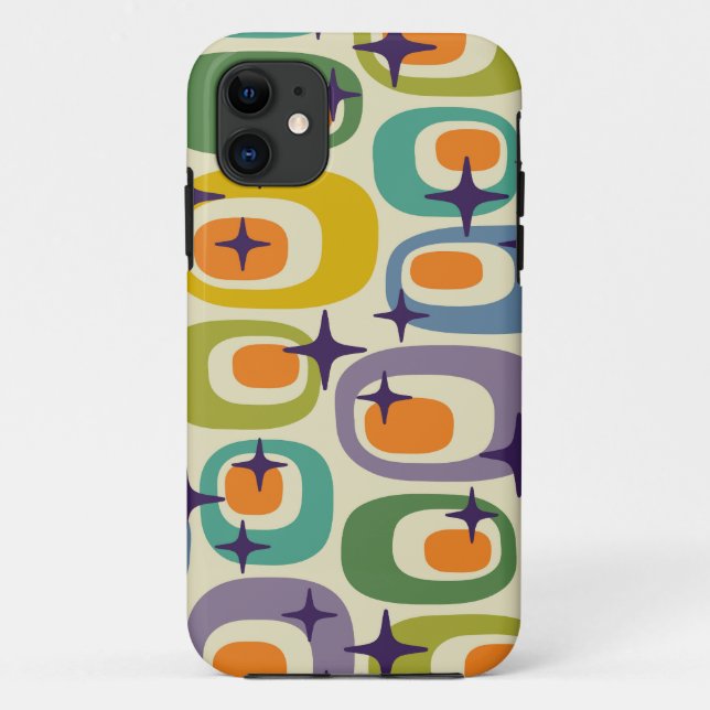 Mitte des Jahrhunderts modernes atomares Muster Case-Mate iPhone Hülle (Rückseite)