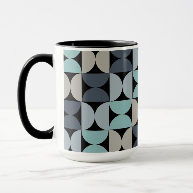Mitte des Jahrhunderts Modernes Blau und Grau Tasse (Links)