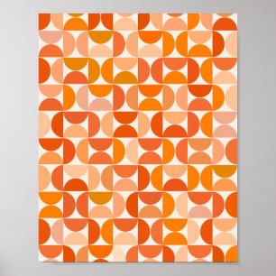 Mitte des Jahrhunderts modernes Muster Orange Poster