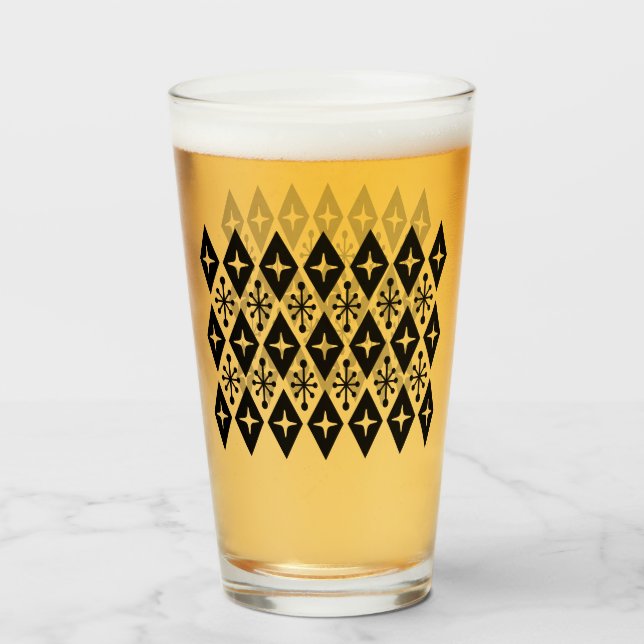 Mitte des Jahrhunderts, modernes Sternenmuster Glas (Vorne (Gefüllt))