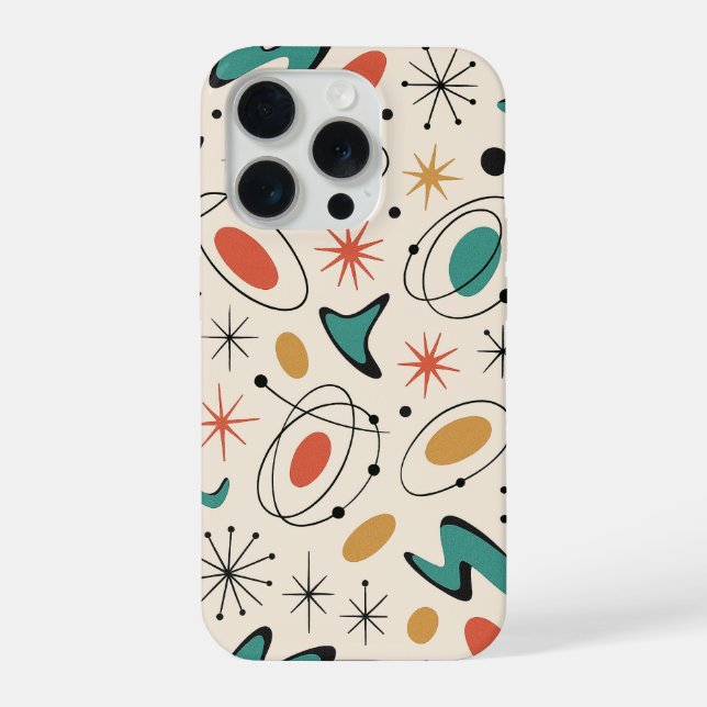 Mitte des Jahrhunderts, modernes Sternenmuster iPhone 15 Pro Hülle (Rückseite)