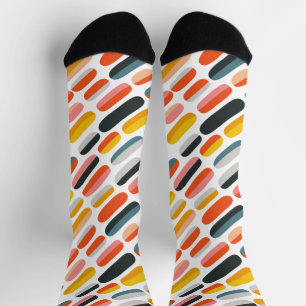 Mitte des Jahrhunderts Retro-Geometrisches Abstrak Socken