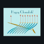 Mitte des Jahrhunderts Stil Chanukah Menorah Postkarte<br><div class="desc">Muss sparsam sein? Schicken Sie eine Chanukah-Postkarte anstelle einer Karte. Machen Sie jemandem den Tag mit einer handschriftlichen Notiz auf der Rückseite. Leute Liebe erhalten echte E-Mails,  wenn es von Ihnen ist! Diese digitale Kunstmenorah zeigt die weit reichenden Linien der dänischen Kunstbewegung Mitte des Jahrhunderts.</div>