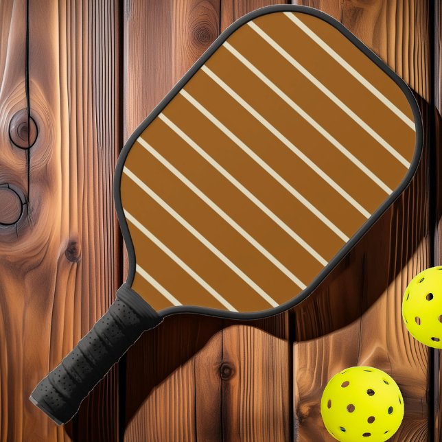 Mitte des Jahrhunderts Streifen Sandfarbe Pickleball Schläger (Von Creator hochgeladen)