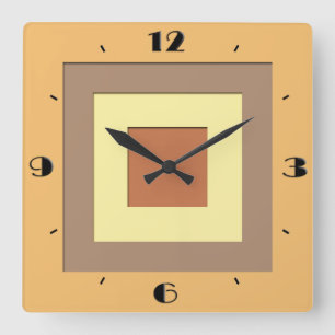 Mitte des Jahrhunderts überlagerte Quadrate - Quadratische Wanduhr
