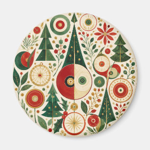 Mitte des Jahrhunderts Weihnachtsmosaik Magnet