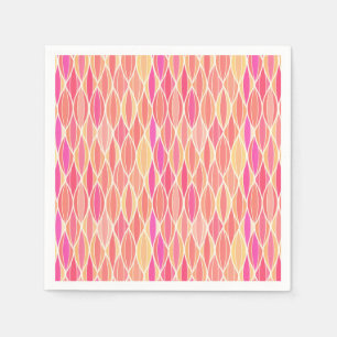 Mitte- des Jahrhundertsband-Druck - Rosa, Koralle Serviette
