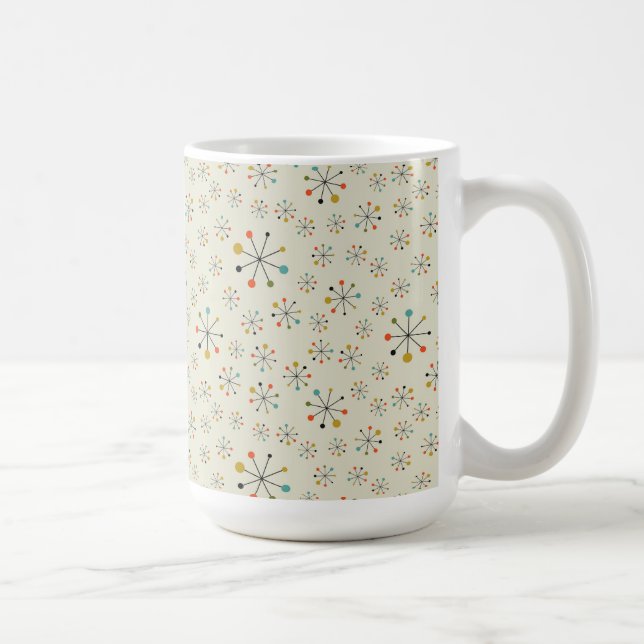 Mitte- des Jahrhundertsinspiriertes atomarmuster Kaffeetasse (Rechts)