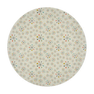 Mitte- des Jahrhundertsinspiriertes atomarmuster Schneidebrett